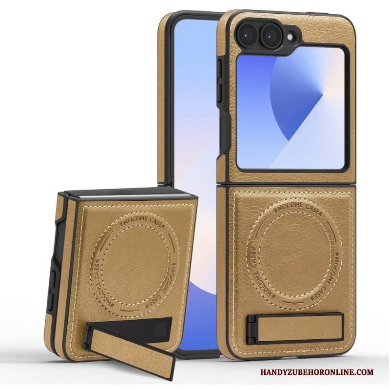 Hülle Samsung Galaxy Z Flip 7 Fe Magsafe-kompatibler Ständer In Lederoptik