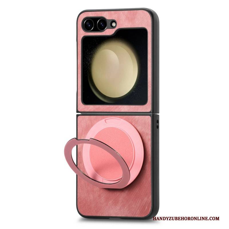 Hülle Samsung Galaxy Z Flip 7 Fe Wildlederoptik Mit Drehbarem Ständer