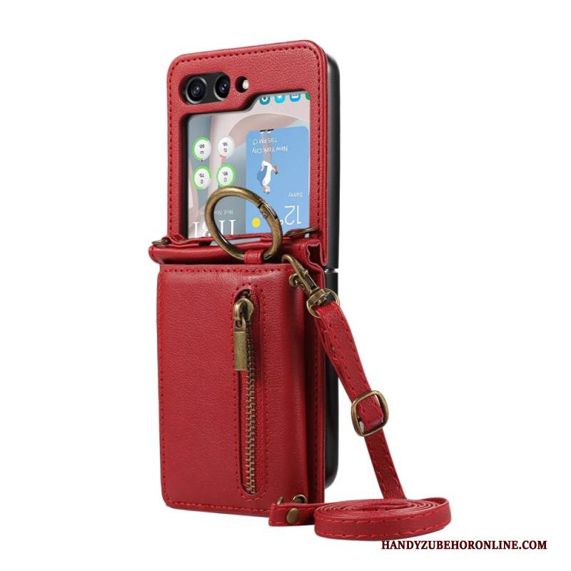 Hülle Samsung Galaxy Z Flip 7 Geldbörse Und Schultergurt