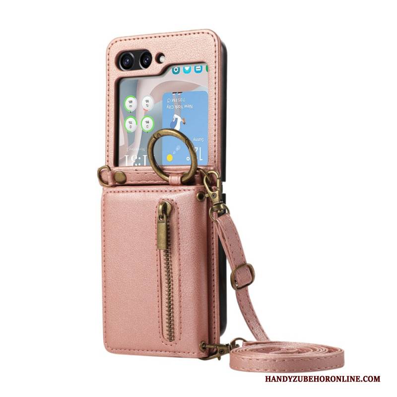 Hülle Samsung Galaxy Z Flip 7 Geldbörse Und Schultergurt