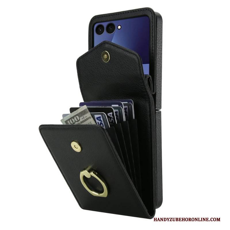 Hülle Samsung Galaxy Z Flip 7 Gesteppte Geldbörse Und Riemen