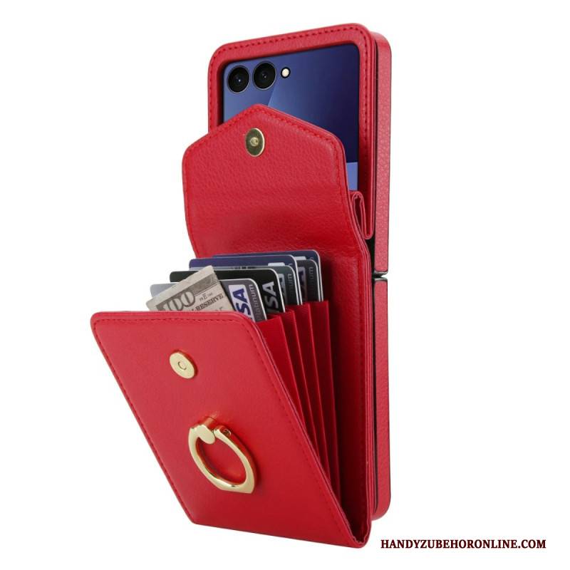 Hülle Samsung Galaxy Z Flip 7 Gesteppte Geldbörse Und Riemen