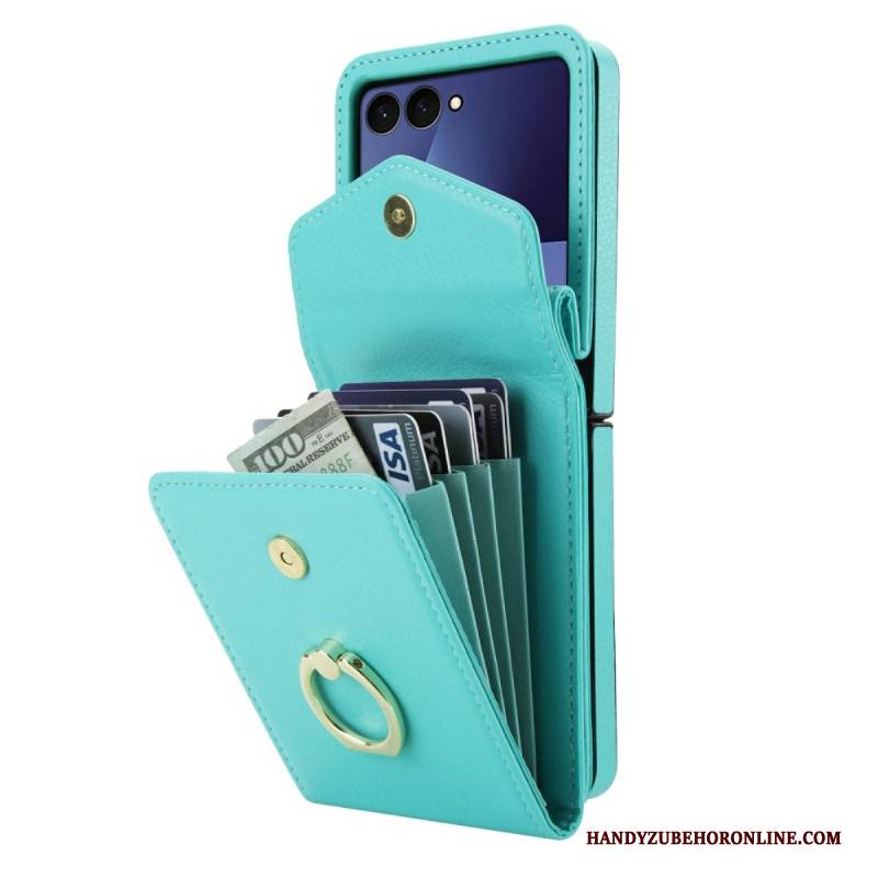 Hülle Samsung Galaxy Z Flip 7 Gesteppte Geldbörse Und Riemen