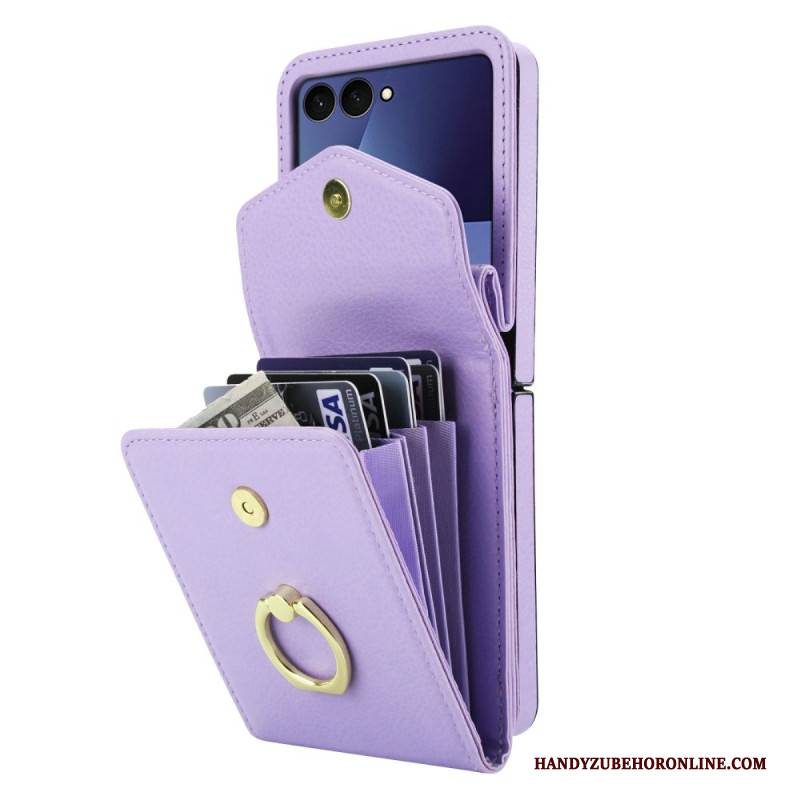 Hülle Samsung Galaxy Z Flip 7 Gesteppte Geldbörse Und Riemen