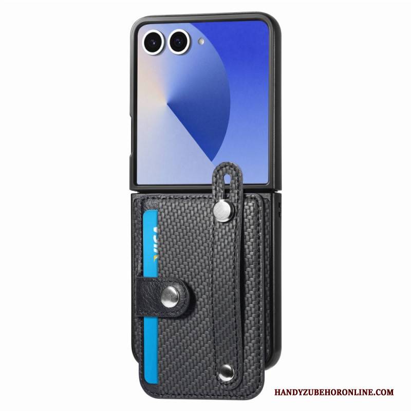 Hülle Samsung Galaxy Z Flip 7 Handyhülle Carbonfaser-kartenhalter