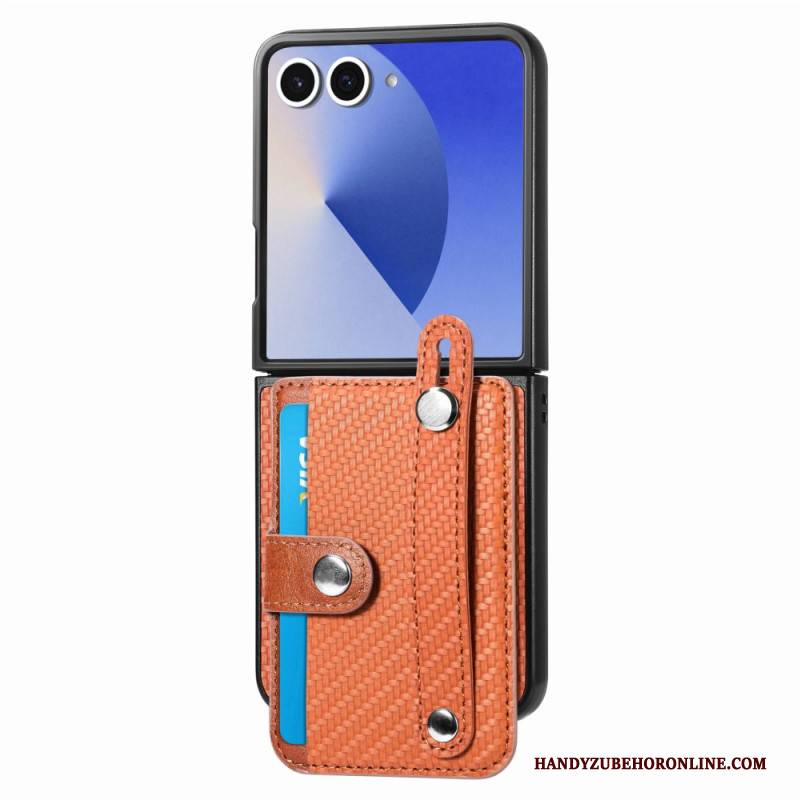 Hülle Samsung Galaxy Z Flip 7 Handyhülle Carbonfaser-kartenhalter
