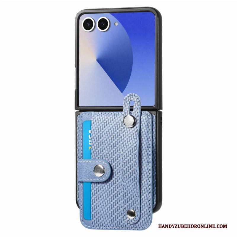 Hülle Samsung Galaxy Z Flip 7 Handyhülle Carbonfaser-kartenhalter