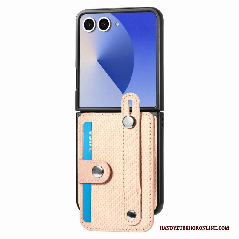 Hülle Samsung Galaxy Z Flip 7 Handyhülle Carbonfaser-kartenhalter