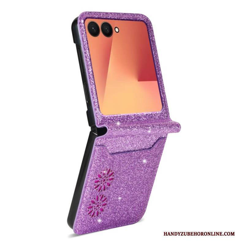 Hülle Samsung Galaxy Z Flip 7 Handyhülle Glitzer-kartenhalter