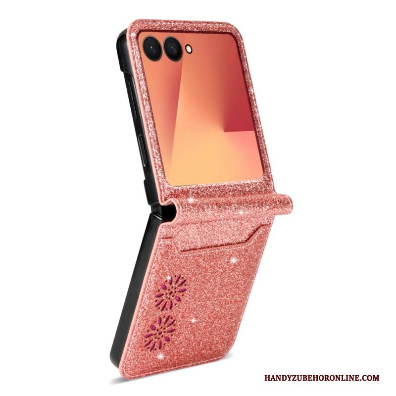Hülle Samsung Galaxy Z Flip 7 Handyhülle Glitzer-kartenhalter