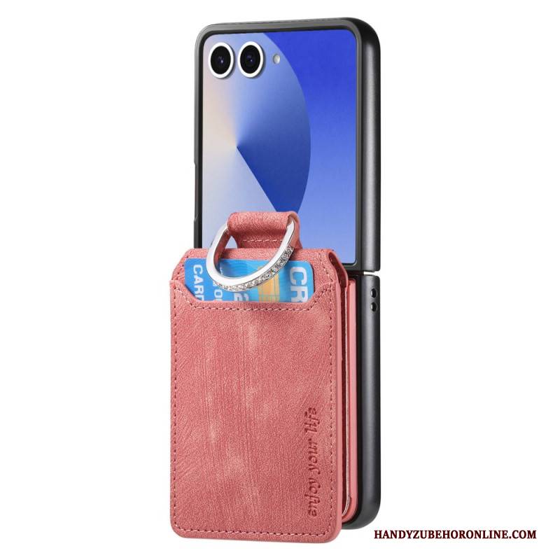 Hülle Samsung Galaxy Z Flip 7 Handyhülle Kartenetui Und Halter Im Vintage-look