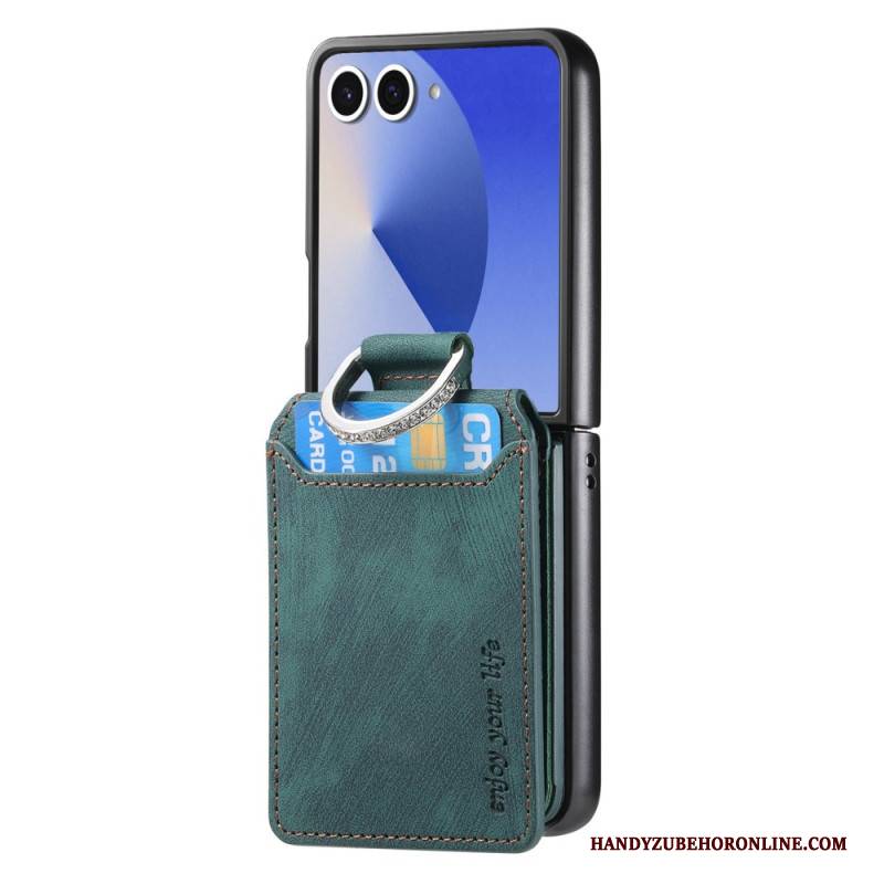 Hülle Samsung Galaxy Z Flip 7 Handyhülle Kartenetui Und Halter Im Vintage-look