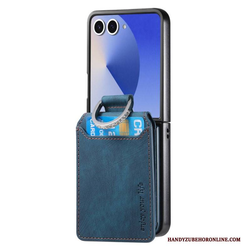 Hülle Samsung Galaxy Z Flip 7 Handyhülle Kartenetui Und Halter Im Vintage-look