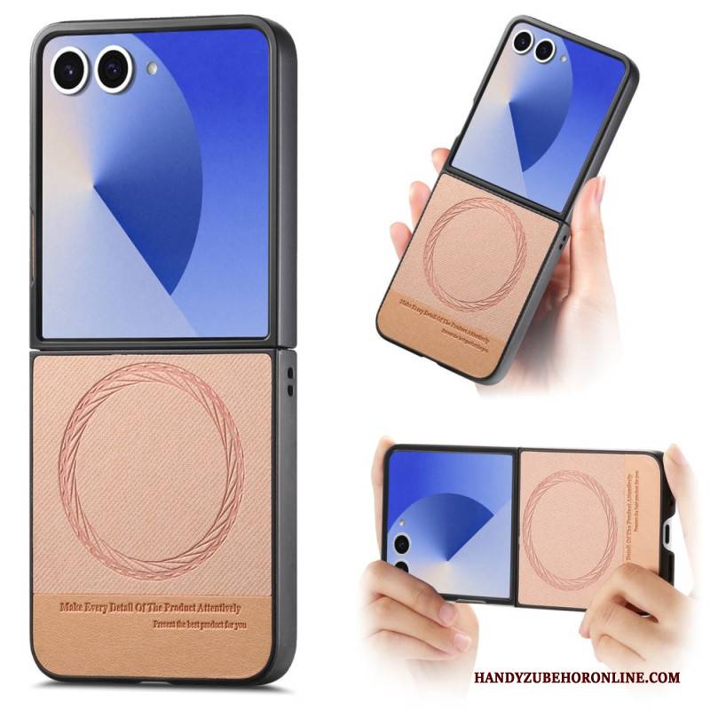 Hülle Samsung Galaxy Z Flip 7 Handyhülle Magsafe-kompatibles Leder In Denim-optik