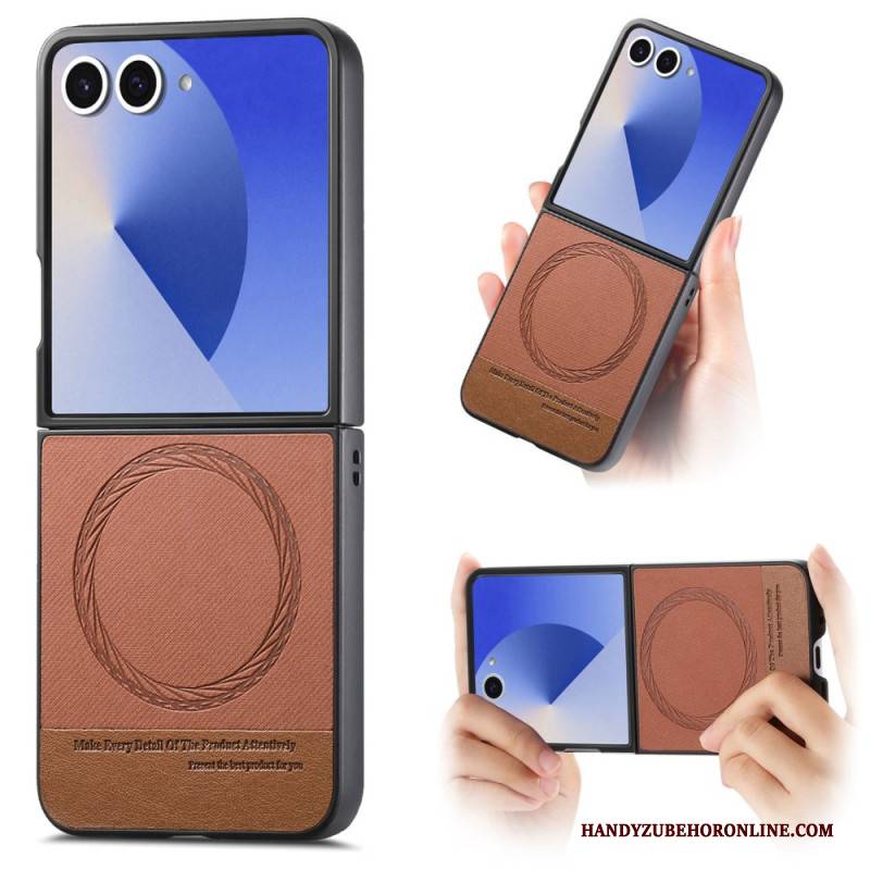 Hülle Samsung Galaxy Z Flip 7 Handyhülle Magsafe-kompatibles Leder In Denim-optik