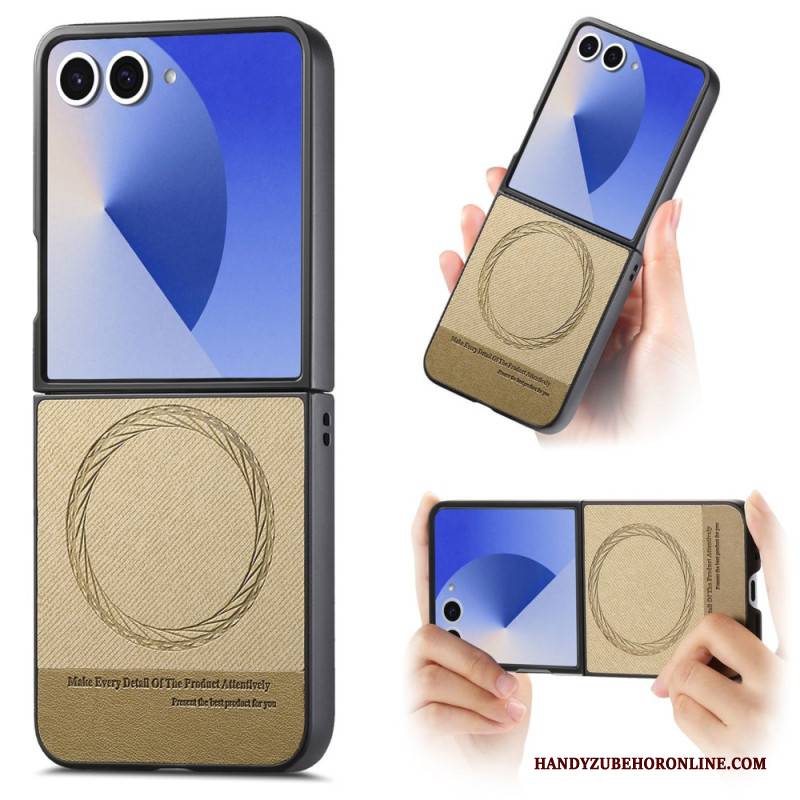 Hülle Samsung Galaxy Z Flip 7 Handyhülle Magsafe-kompatibles Leder In Denim-optik