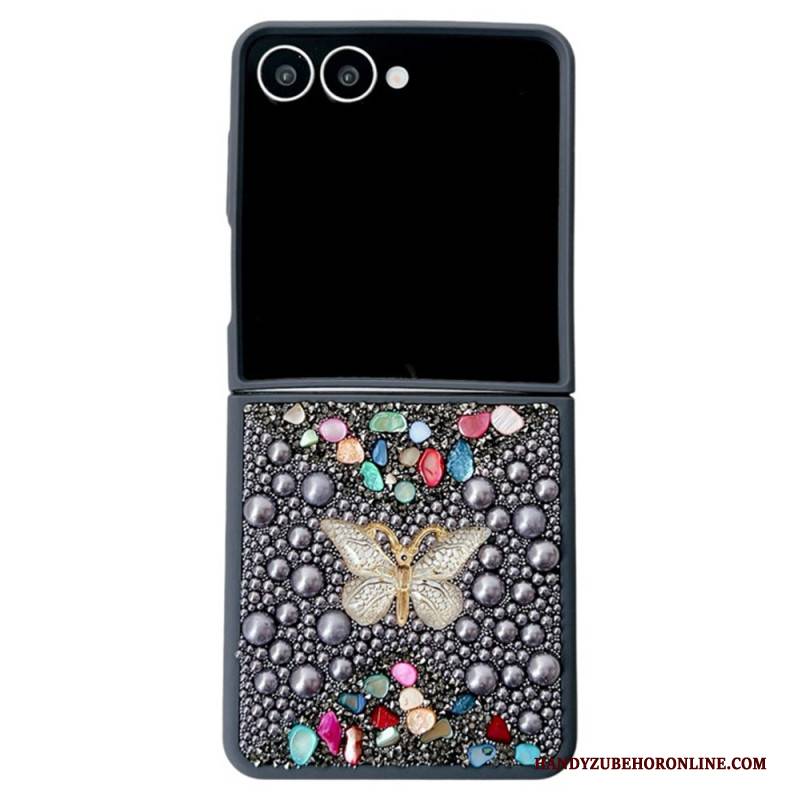 Hülle Samsung Galaxy Z Flip 7 Handyhülle Strass-schmetterlingsverzierung