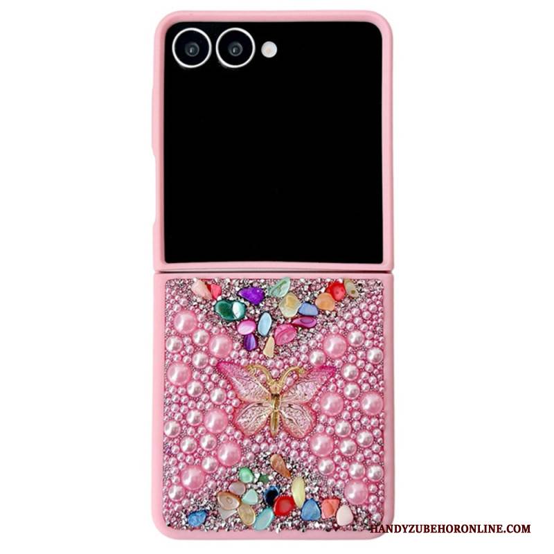 Hülle Samsung Galaxy Z Flip 7 Handyhülle Strass-schmetterlingsverzierung