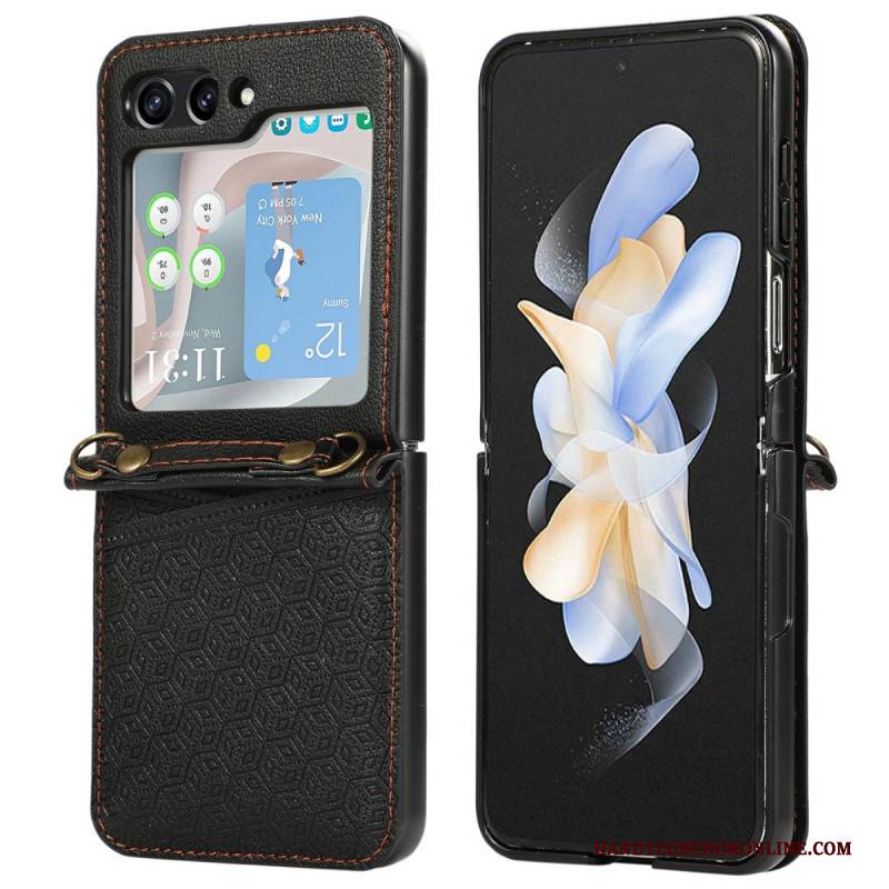 Hülle Samsung Galaxy Z Flip 7 Kartenhalter Im Rauten-design