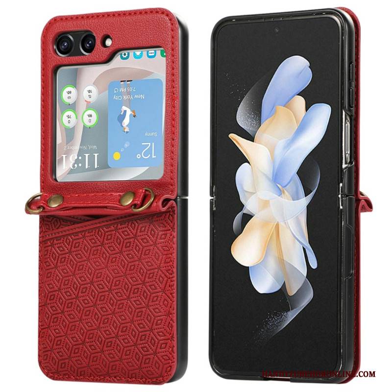 Hülle Samsung Galaxy Z Flip 7 Kartenhalter Im Rauten-design