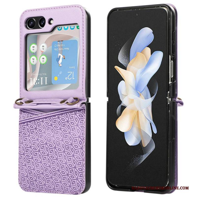 Hülle Samsung Galaxy Z Flip 7 Kartenhalter Im Rauten-design