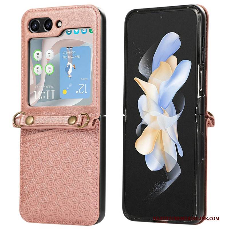 Hülle Samsung Galaxy Z Flip 7 Kartenhalter Im Rauten-design