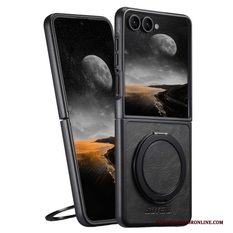 Hülle Samsung Galaxy Z Flip 7 Magsafe-kompatibel Suteni Ringhalter In Lederoptik