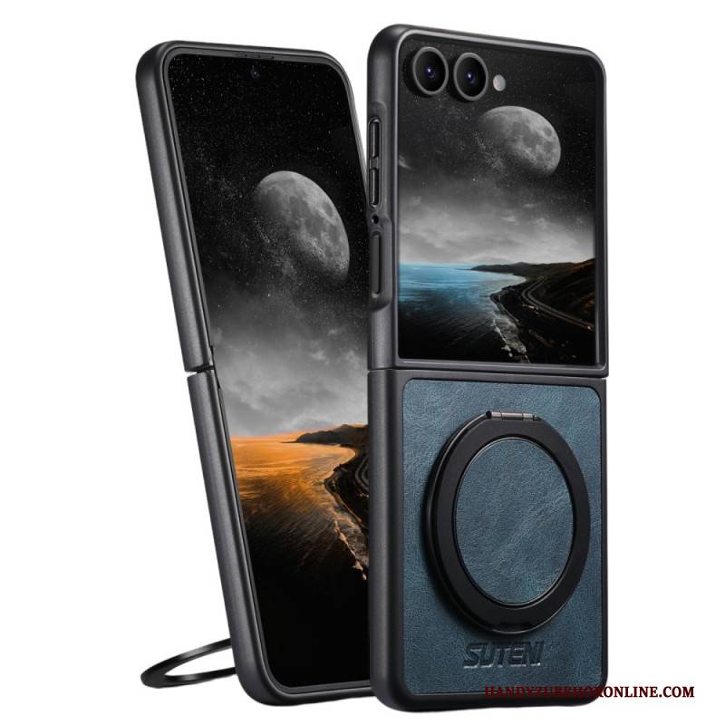 Hülle Samsung Galaxy Z Flip 7 Magsafe-kompatibel Suteni Ringhalter In Lederoptik