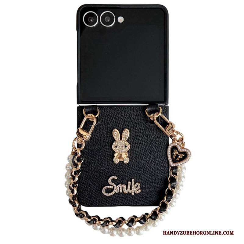 Hülle Samsung Galaxy Z Flip 7 Smiley-hasen Mit Armband