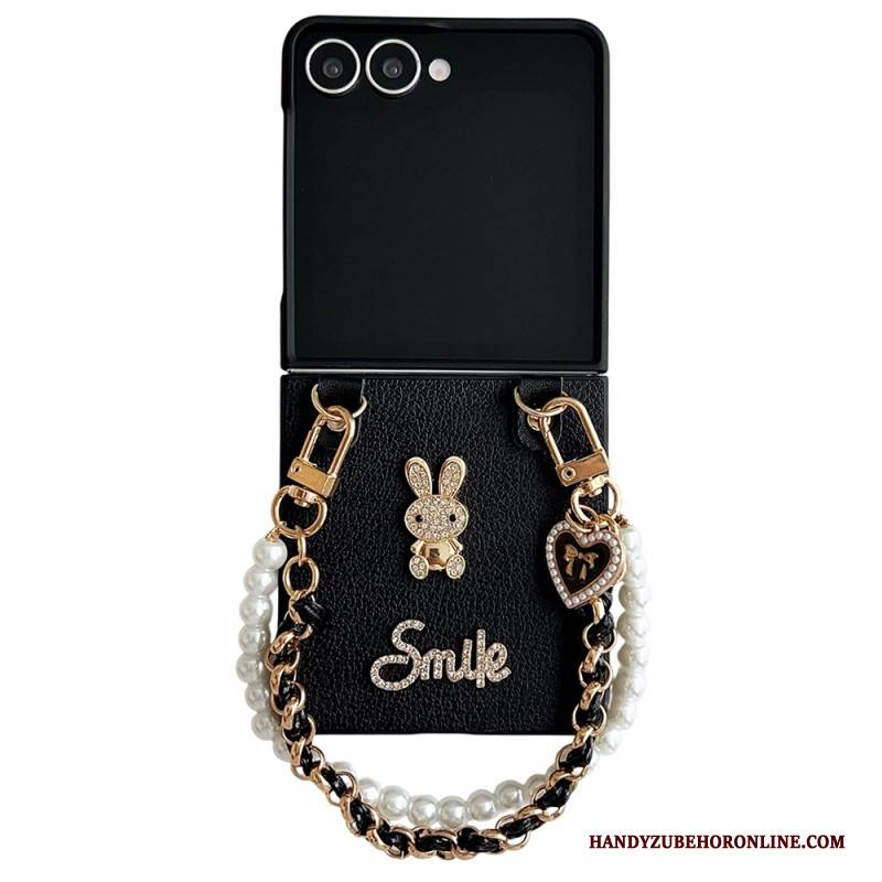 Hülle Samsung Galaxy Z Flip 7 Smiley-hasen Mit Armband