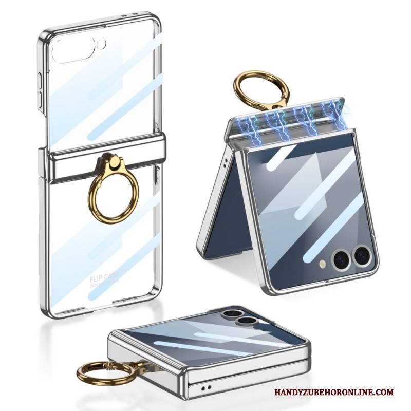 Hülle Samsung Galaxy Z Flip 7 Transparenter Gkk-ringhalter Mit Ständer Und Magnetschutz
