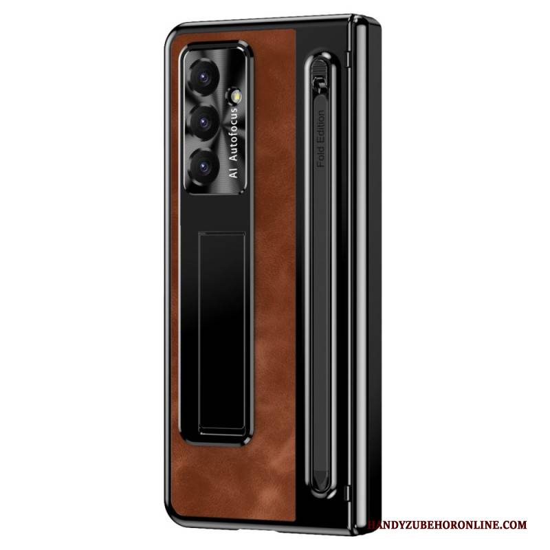 Hülle Samsung Galaxy Z Fold 7 Handyhülle Ständer Und Stifthalter In Lederoptik