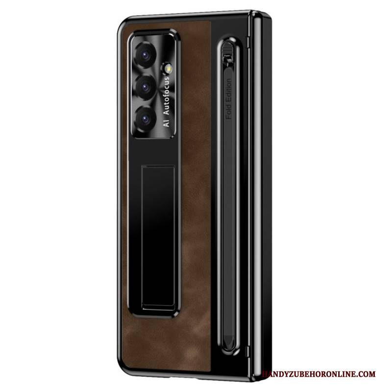 Hülle Samsung Galaxy Z Fold 7 Handyhülle Ständer Und Stifthalter In Lederoptik