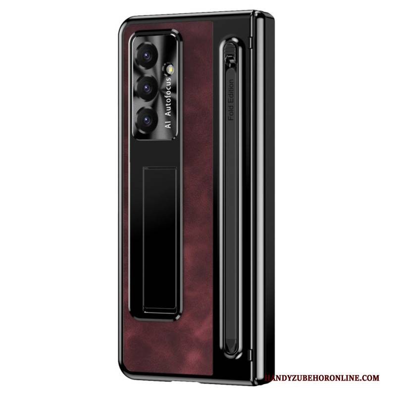 Hülle Samsung Galaxy Z Fold 7 Handyhülle Ständer Und Stifthalter In Lederoptik