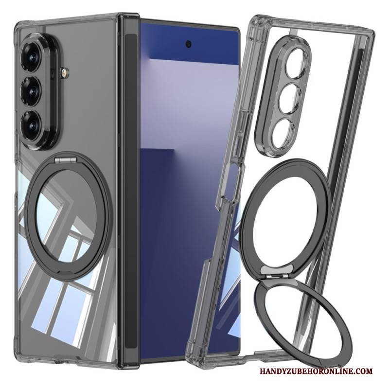 Hülle Samsung Galaxy Z Fold 7 Handyhülle Transparentes Magnetisches Scharnier Mit Ständer
