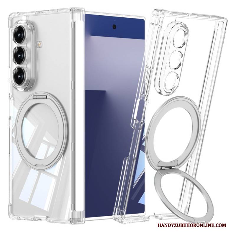 Hülle Samsung Galaxy Z Fold 7 Handyhülle Transparentes Magnetisches Scharnier Mit Ständer