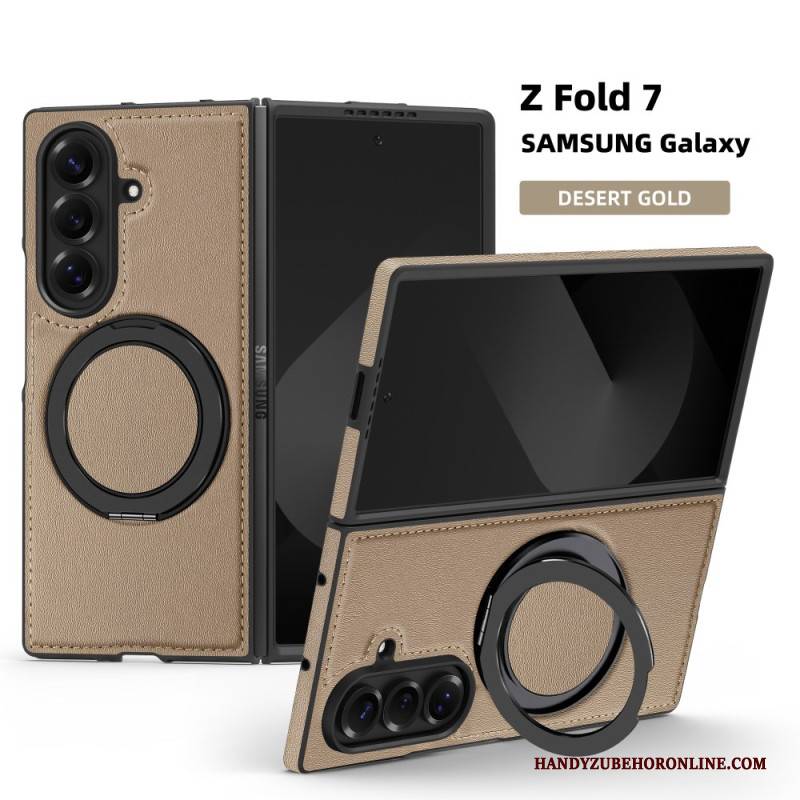 Hülle Samsung Galaxy Z Fold 7 Magsafe-kompatibler Leder-look Mit Drehbarem Ringhalter
