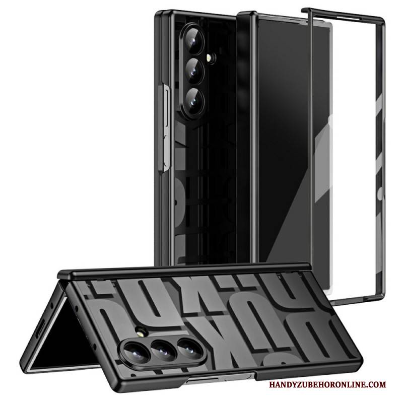 Hülle Samsung Galaxy Z Fold 7 Schriftzug-design Mit Displayschutzfolie Aus Gehärtetem Glas