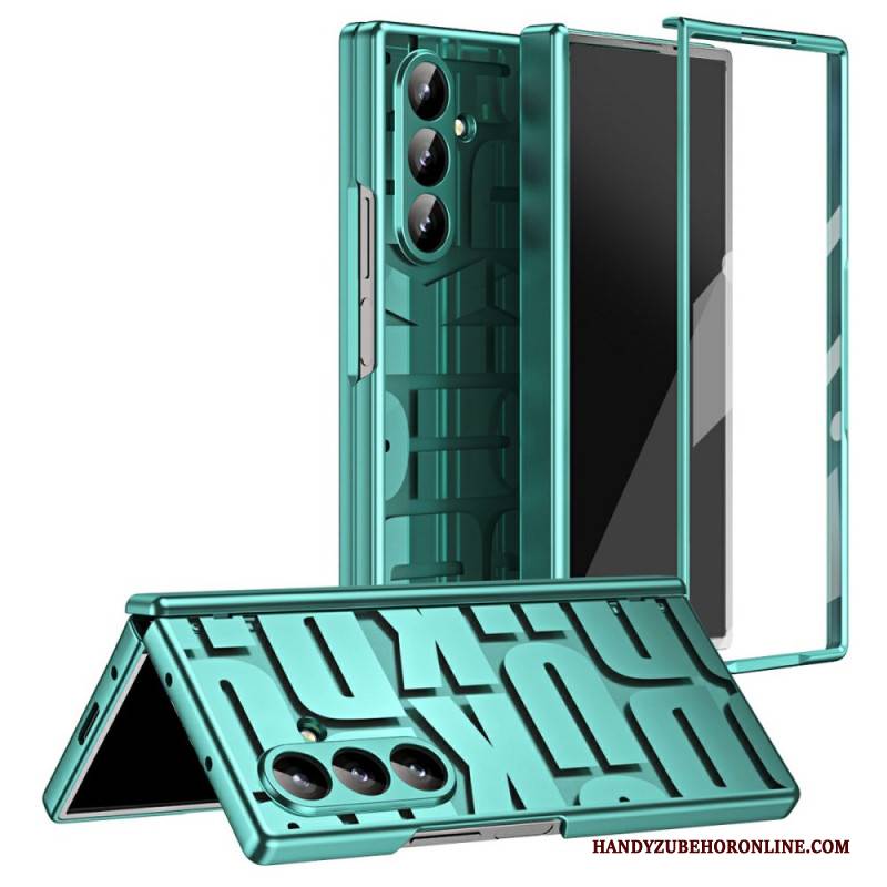 Hülle Samsung Galaxy Z Fold 7 Schriftzug-design Mit Displayschutzfolie Aus Gehärtetem Glas