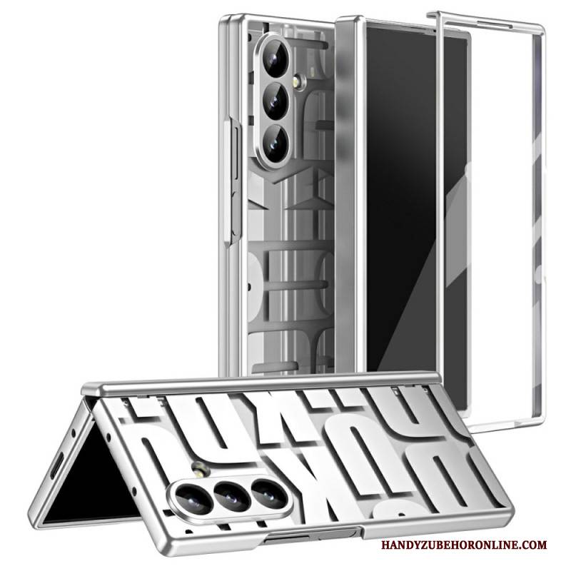 Hülle Samsung Galaxy Z Fold 7 Schriftzug-design Mit Displayschutzfolie Aus Gehärtetem Glas