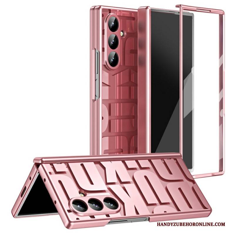 Hülle Samsung Galaxy Z Fold 7 Schriftzug-design Mit Displayschutzfolie Aus Gehärtetem Glas