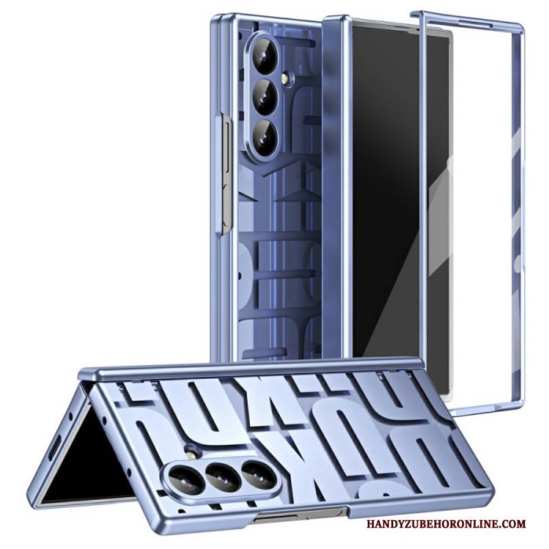 Hülle Samsung Galaxy Z Fold 7 Schriftzug-design Mit Displayschutzfolie Aus Gehärtetem Glas