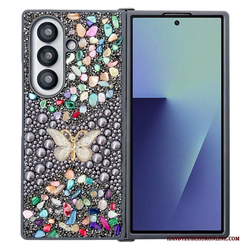 Hülle Samsung Galaxy Z Fold 7 Strass-schmetterling