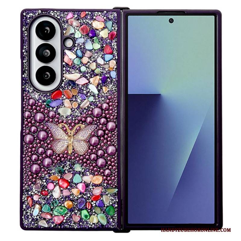 Hülle Samsung Galaxy Z Fold 7 Strass-schmetterling