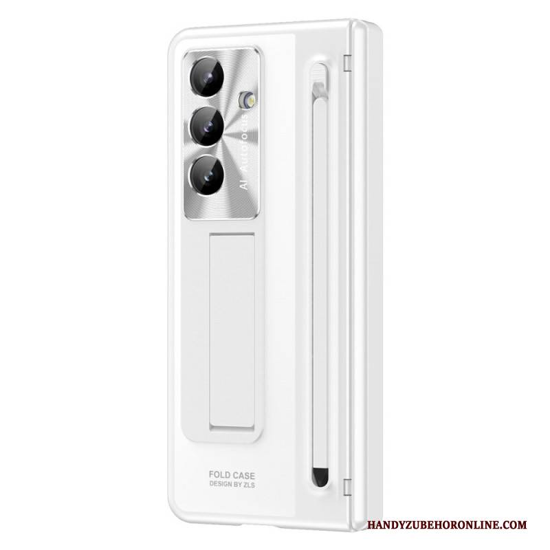 Hülle Samsung Galaxy Z Fold 7 Ständer Und Displayschutzfolie In Metalloptik