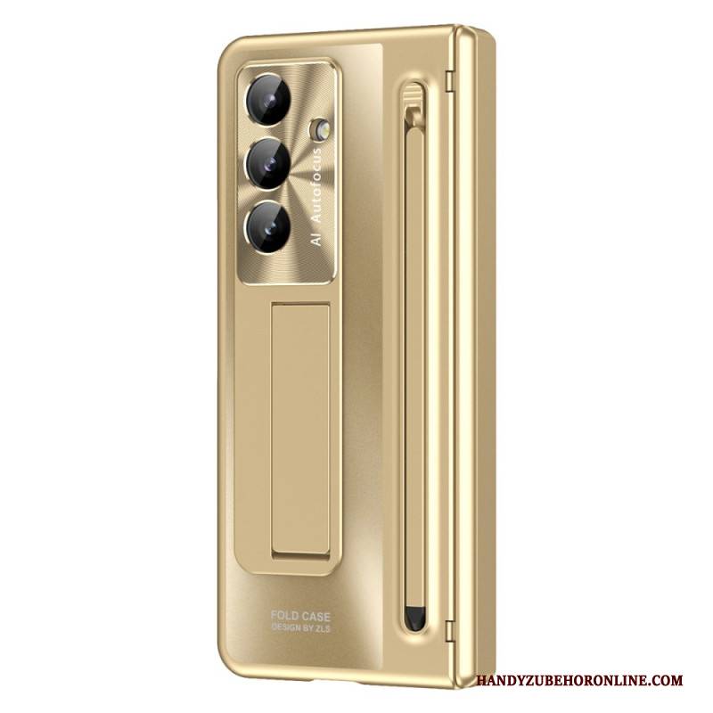 Hülle Samsung Galaxy Z Fold 7 Ständer Und Displayschutzfolie In Metalloptik