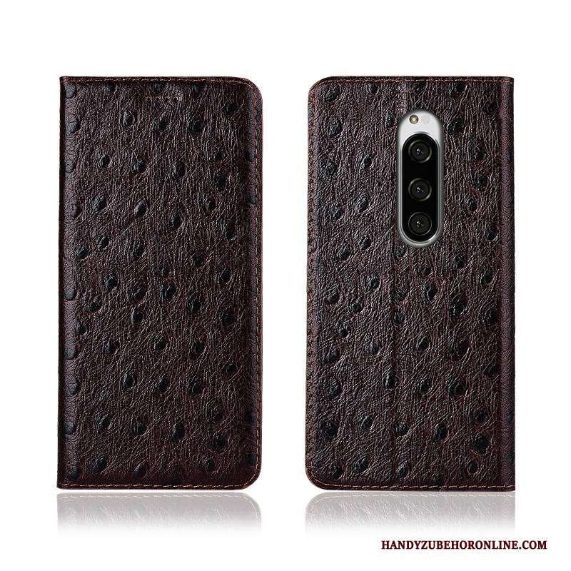 Hülle Sony Xperia 1 Folio Schwarz Anti-sturz, Case Sony Xperia 1 Lederhülle Neu Handyhüllen