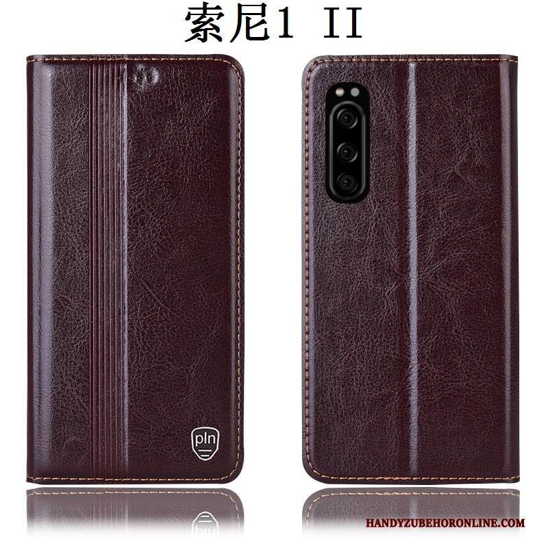 Hülle Sony Xperia 1 Ii Lederhülle Anti-sturz Rot, Case Sony Xperia 1 Ii Folio Handyhüllen