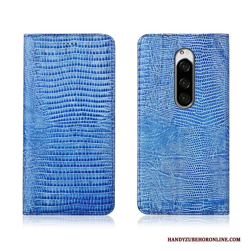 Hülle Sony Xperia 1 Lederhülle Grün Handyhüllen, Case Sony Xperia 1 Schutz Neu Anti-sturz