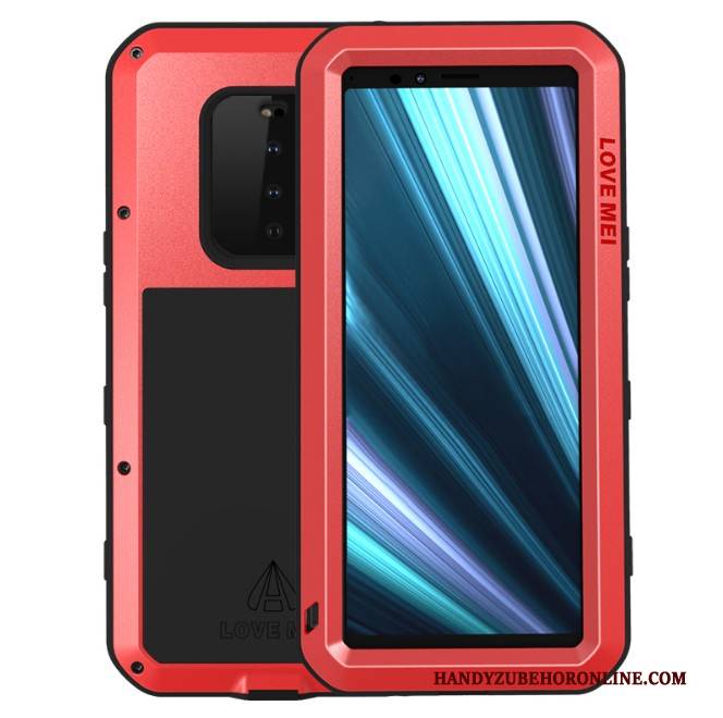 Hülle Sony Xperia 1 Schutz Gelb Drei Verteidigungen, Case Sony Xperia 1 Silikon Handyhüllen Anti-sturz